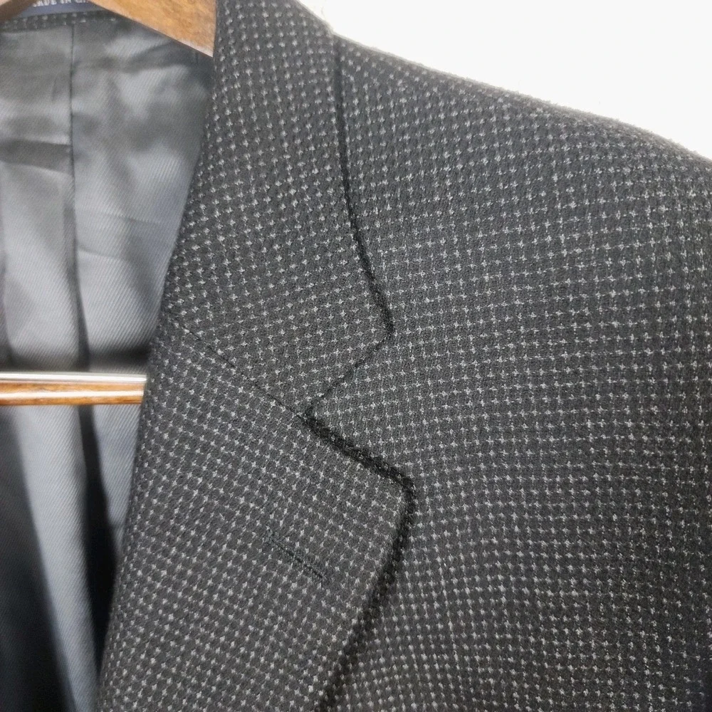 Cremieux Loro Piana Wool Sport Coat Mens 50L Charcoal Gray Birdseye Office Event